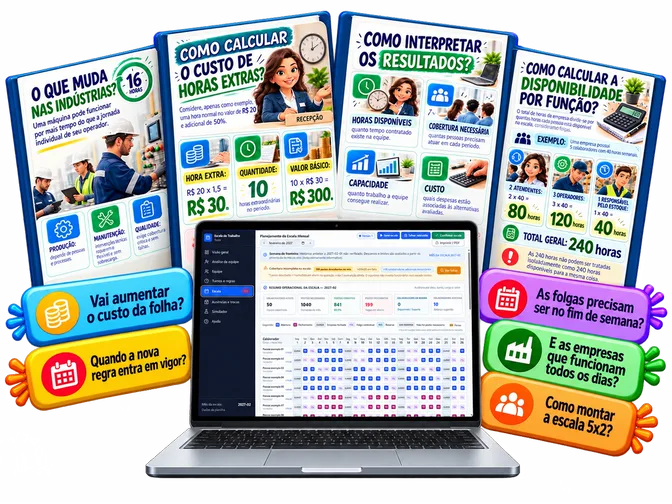 Mockup do Kit Fácil da Escala 5x2 com ferramentas e notebook